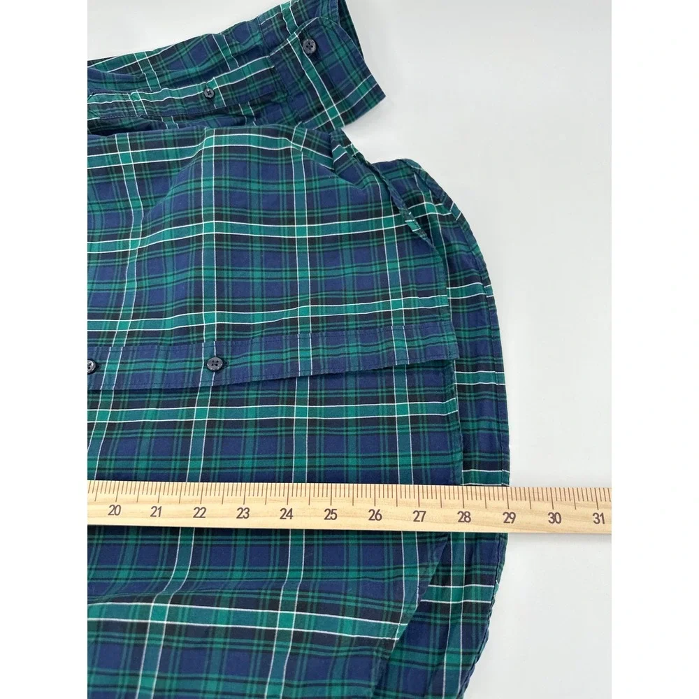 J. Crew Slim Fit Plaid Button Down Shirt Men's XS Blue‎ Green Cotton